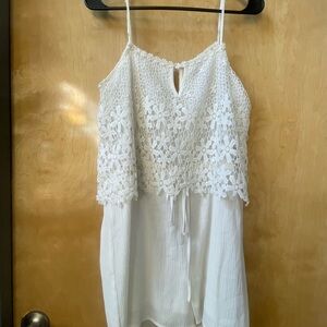 Elegant White Flower Lace Romper